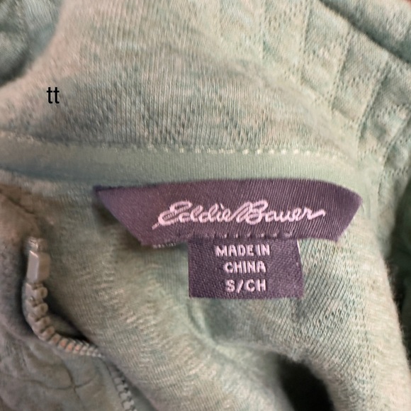 Eddy Bauer light green quilted half zip pullover sweatshirt Women’s small | rr3 - Picture 3 of 6